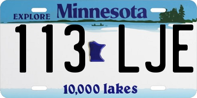 MN license plate 113LJE