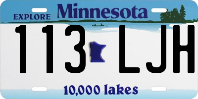 MN license plate 113LJH