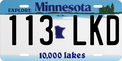 MN license plate 113LKD
