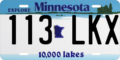 MN license plate 113LKX