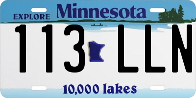 MN license plate 113LLN