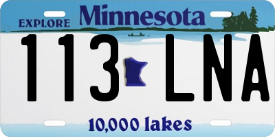 MN license plate 113LNA