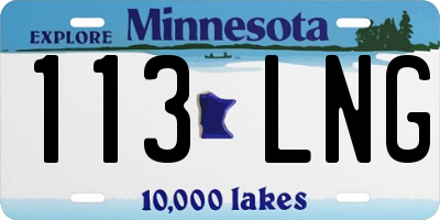 MN license plate 113LNG