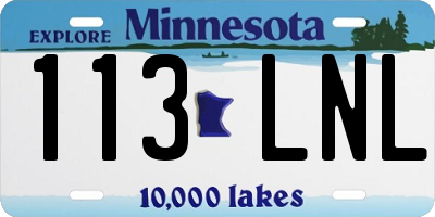 MN license plate 113LNL