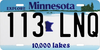 MN license plate 113LNQ