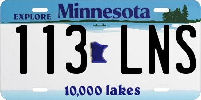 MN license plate 113LNS