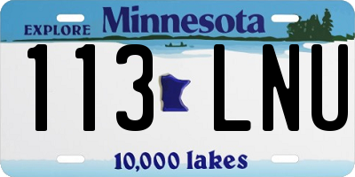 MN license plate 113LNU