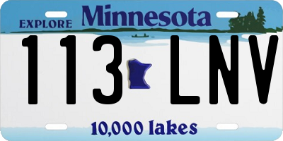 MN license plate 113LNV