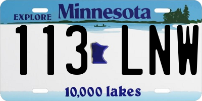 MN license plate 113LNW