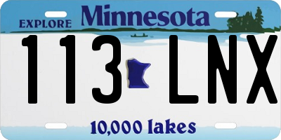 MN license plate 113LNX