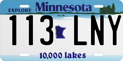 MN license plate 113LNY
