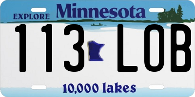 MN license plate 113LOB