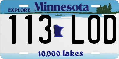 MN license plate 113LOD