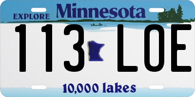 MN license plate 113LOE