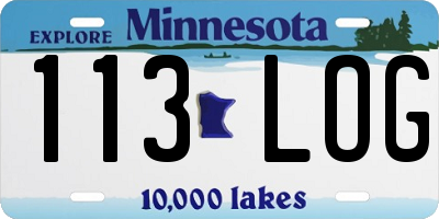 MN license plate 113LOG