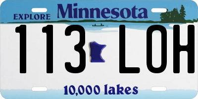 MN license plate 113LOH
