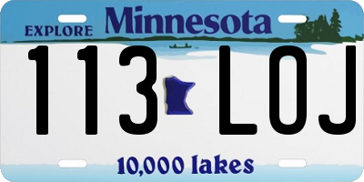 MN license plate 113LOJ