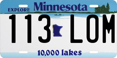 MN license plate 113LOM