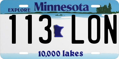 MN license plate 113LON