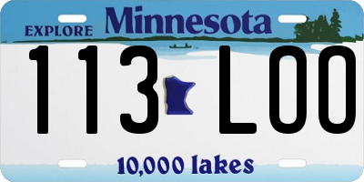 MN license plate 113LOO
