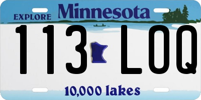MN license plate 113LOQ