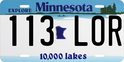 MN license plate 113LOR