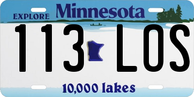MN license plate 113LOS