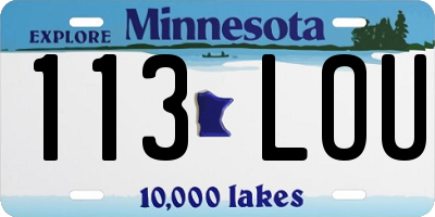 MN license plate 113LOU