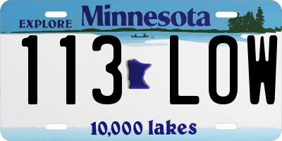 MN license plate 113LOW
