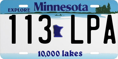MN license plate 113LPA