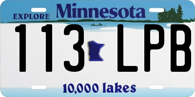 MN license plate 113LPB