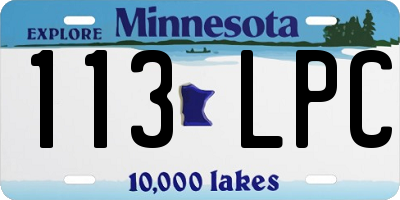 MN license plate 113LPC