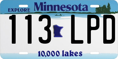 MN license plate 113LPD