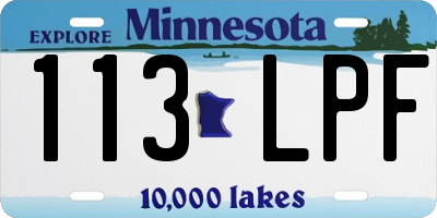 MN license plate 113LPF