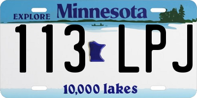 MN license plate 113LPJ