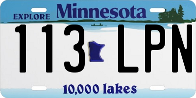 MN license plate 113LPN