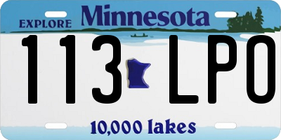 MN license plate 113LPO