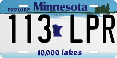 MN license plate 113LPR