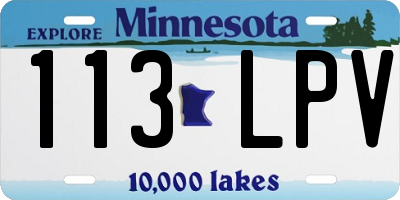 MN license plate 113LPV