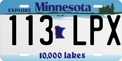 MN license plate 113LPX