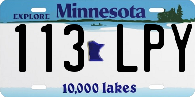 MN license plate 113LPY