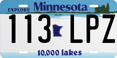MN license plate 113LPZ