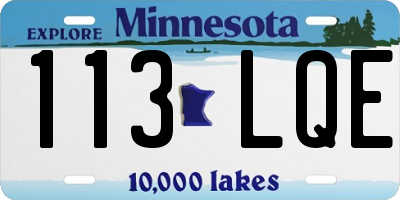 MN license plate 113LQE