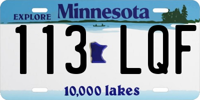 MN license plate 113LQF