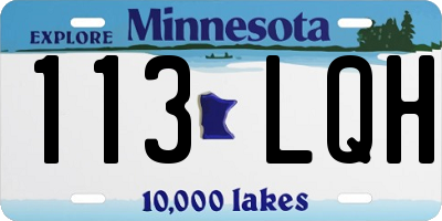 MN license plate 113LQH