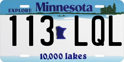 MN license plate 113LQL