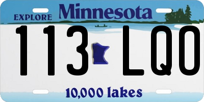 MN license plate 113LQO