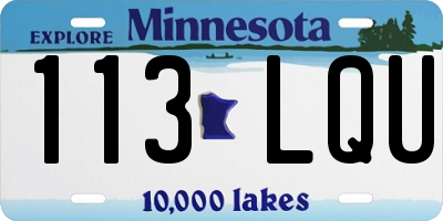 MN license plate 113LQU