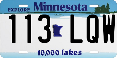 MN license plate 113LQW