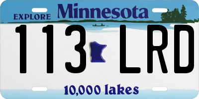 MN license plate 113LRD